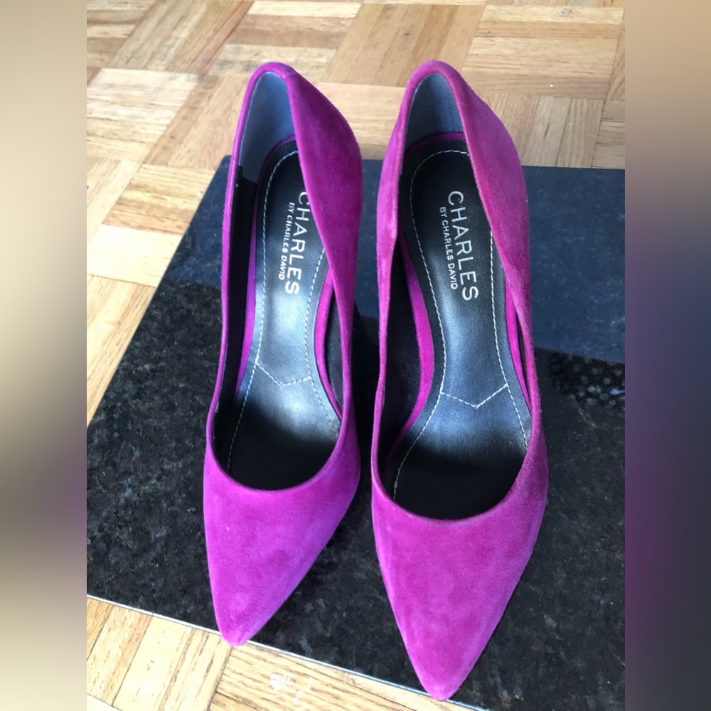 Charles by Charles David Fuchsia microsuede stiletto